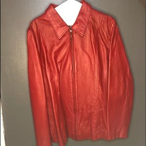 Red Dialogue leather jacket